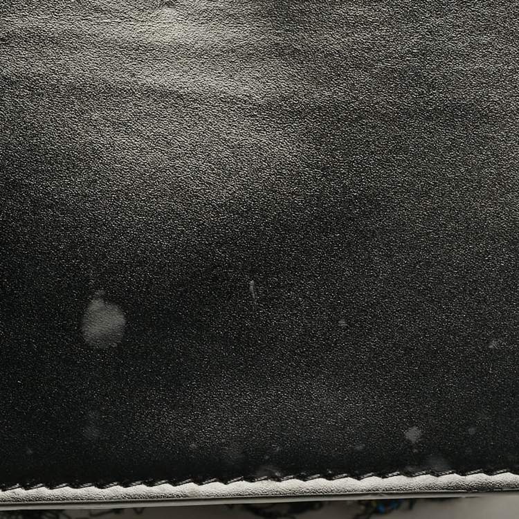 Pre Owned Balmain Silver/Black Tweed and Sequins Box Shoulder Bag