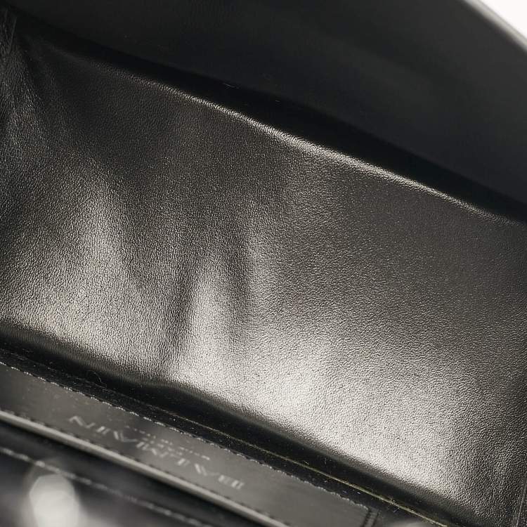 Pre Owned Balmain Silver/Black Tweed and Sequins Box Shoulder Bag