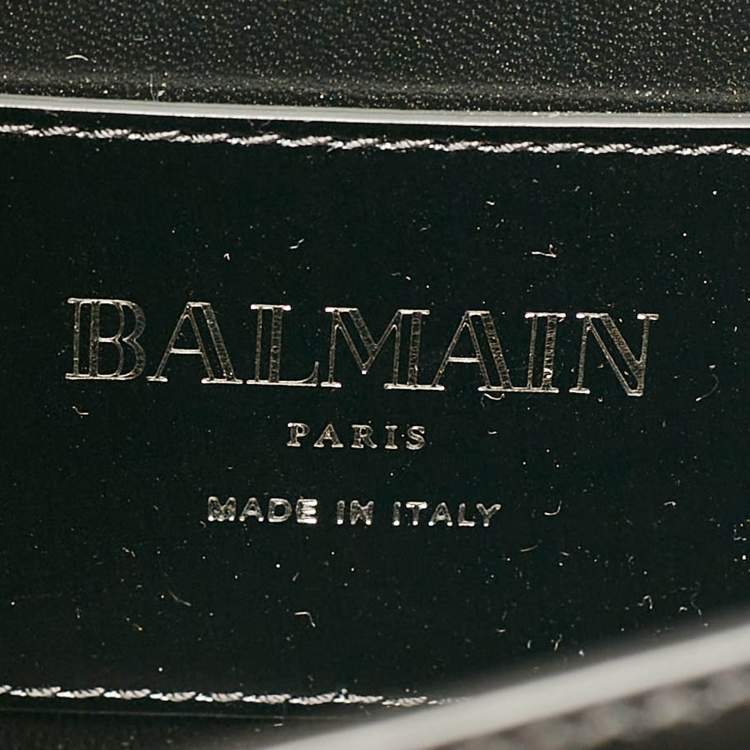 Pre Owned Balmain Silver/Black Tweed and Sequins Box Shoulder Bag