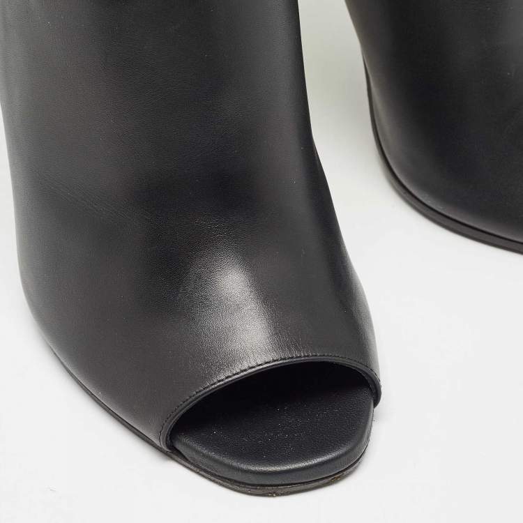 Pre Owned Balmain Black Suede Over Knee Length  Boots Size 40