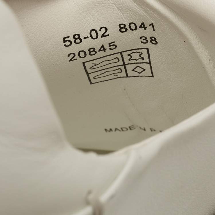 Pre Owned Balmain White Leather Low Top Sneakers Size 38