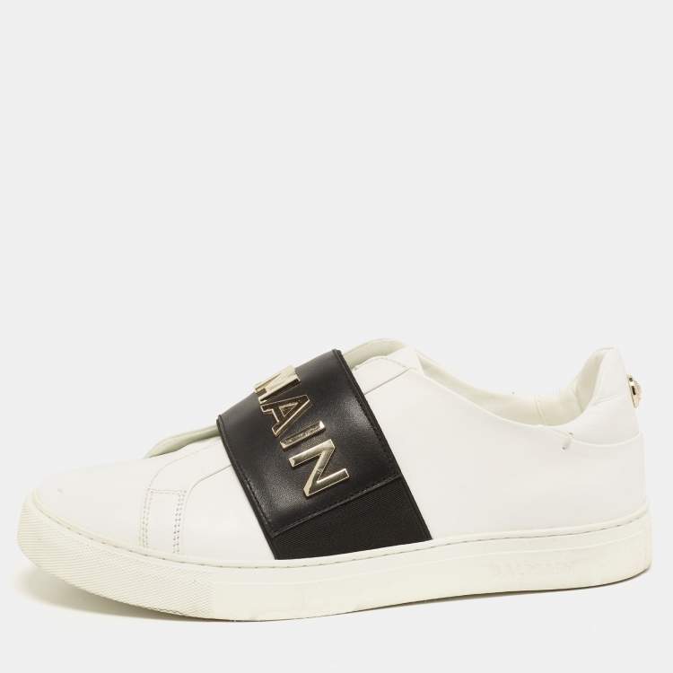 Pre Owned Balmain White Leather Low Top Sneakers Size 38