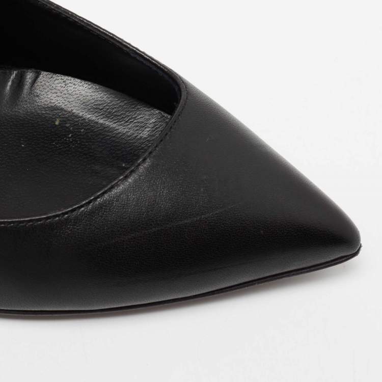Pre Owned Balmain x Giuseppe Zanotti Black Leather Pointed-Toe Pumps Size 38.5