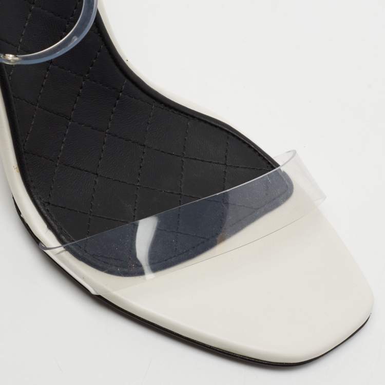 Pre Owned Balmain Transparent PVC Naomi Ankle-Strap Sandals Size 37