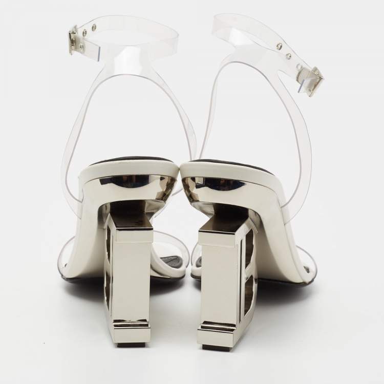 Pre Owned Balmain Transparent PVC Naomi Ankle-Strap Sandals Size 37