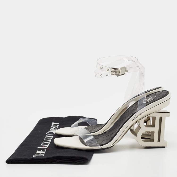 Pre Owned Balmain Transparent PVC Naomi Ankle-Strap Sandals Size 37