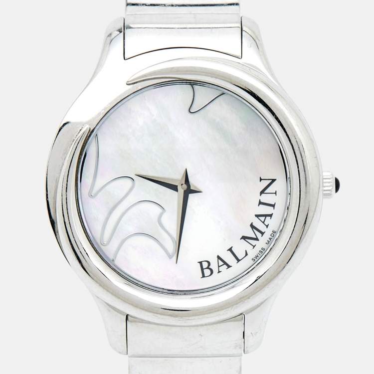Pre Owned Balmain Mother of Pearl Stainless Steel 2351 Women's Wristwatch 38 mm