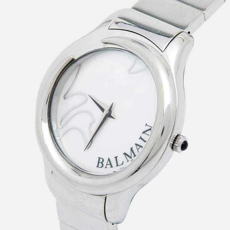 Pre Owned Balmain Mother of Pearl Stainless Steel 2351 Women's Wristwatch 38 mm