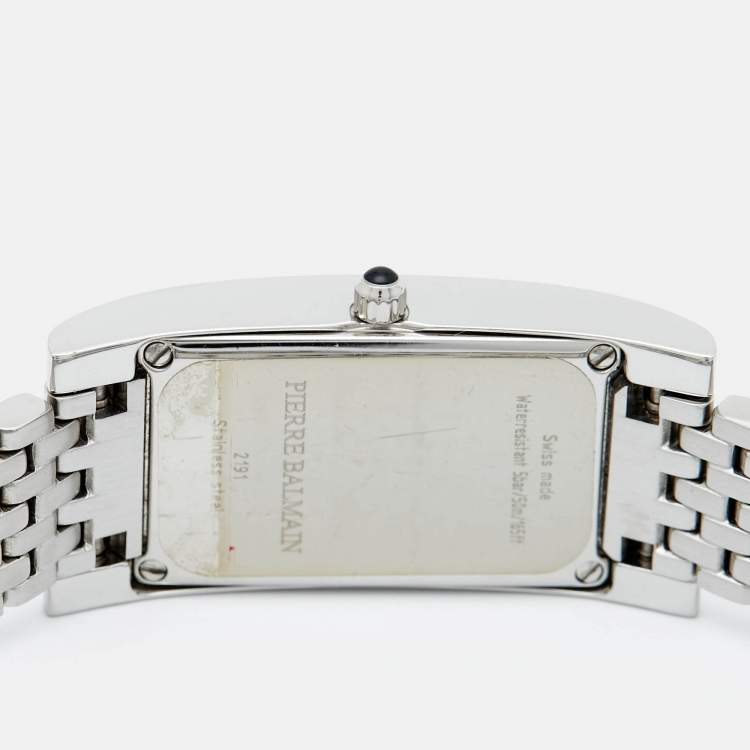 Pre Owned Balmain White Mother Of Pearl Stainless Steel Miss Balmain 2191 Women's Wristwatch 18 mm