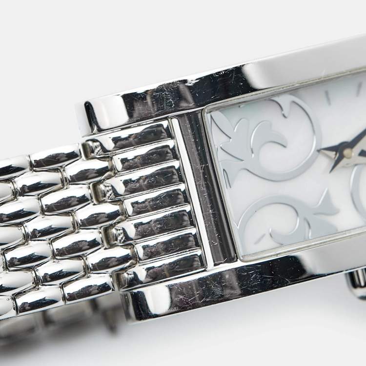 Pre Owned Balmain White Mother Of Pearl Stainless Steel Miss Balmain 2191 Women's Wristwatch 18 mm