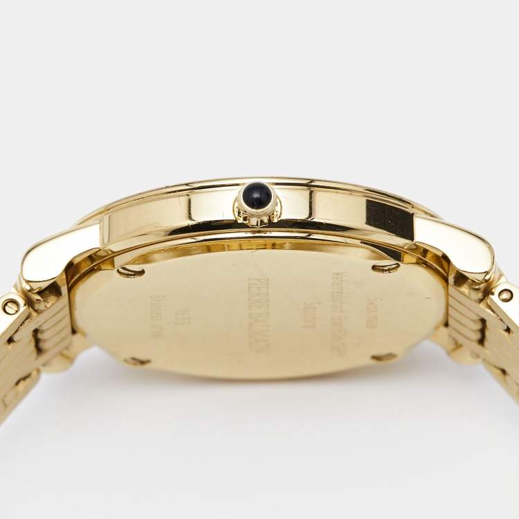 Pre Owned Balmain Mother of Pearl Yellow Gold Plated Stainless Steel Diamond Elegance Chic Mini B1693.33.84 Women's Wristwatch 29 mm