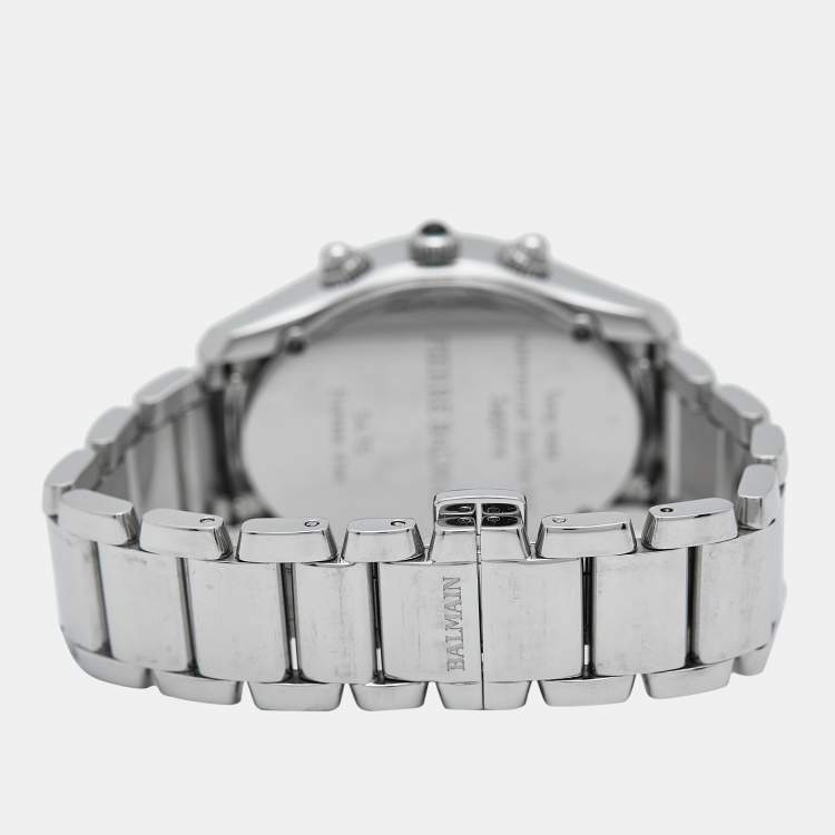 Pre Owned Balmain Silver Stainless Steel Diamond 5475 Women's Wristwatch 33 mm