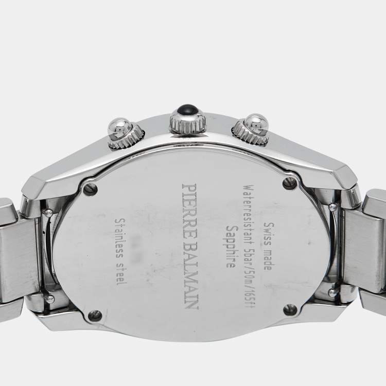 Pre Owned Balmain Silver Stainless Steel Diamond 5475 Women's Wristwatch 33 mm
