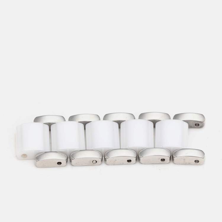 Pre Owned Balmain White Ceramic Stainless Steel B3896.33.22 Women's Wristwatch 29 mm