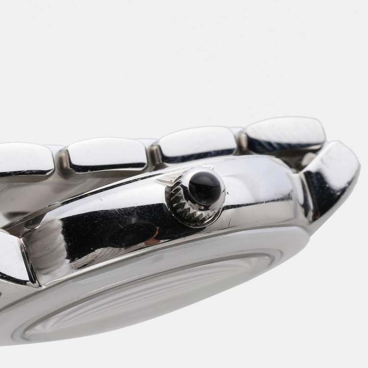 Pre Owned Balmain White Ceramic Stainless Steel B3896.33.22 Women's Wristwatch 29 mm
