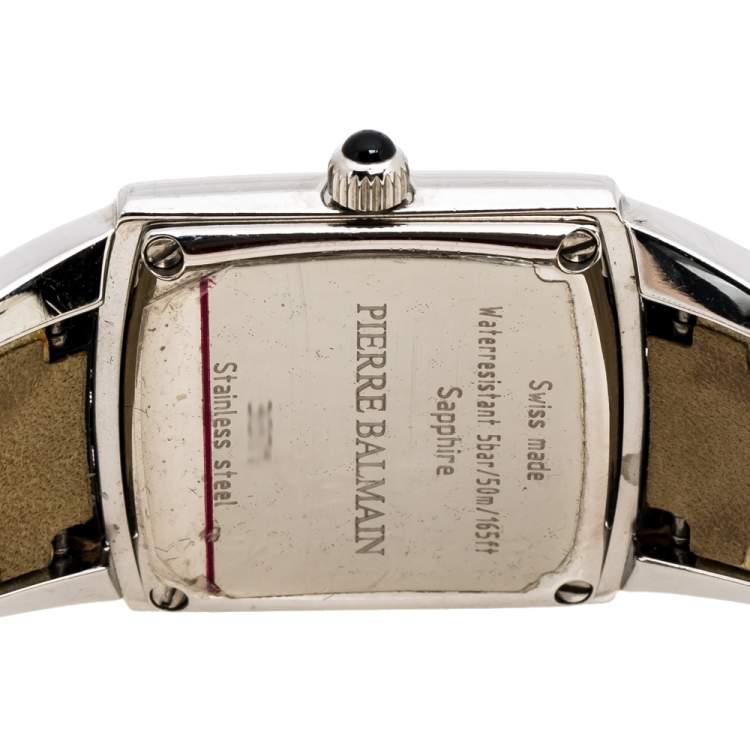 Pre Owned Balmain Mother of Pearl Stainless Steel Elysees Arabesques B3371.51.82 Women's Wristwatch 24 mm