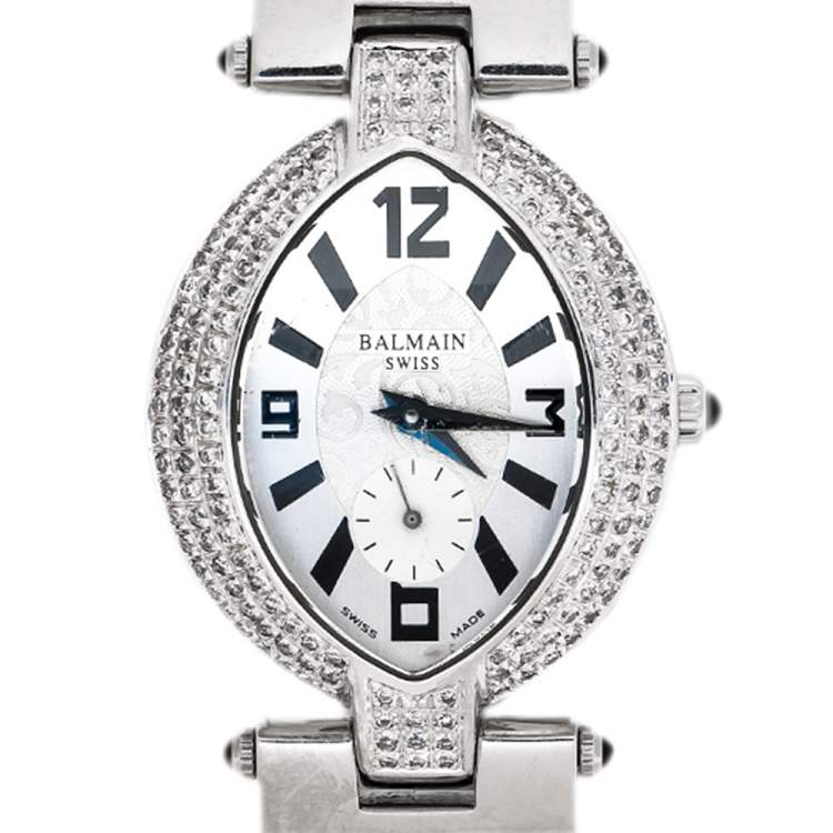 Pre Owned Balmain Silver Stainless Steel Excessive 3731 Women's Wristwatch 28 mm
