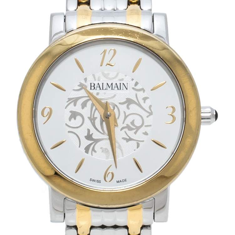Pre Owned Balmain Silver Two-Tone Stainless Steel Elegance Chic Mini B1692.39.14 Women's Wristwatch 29 mm
