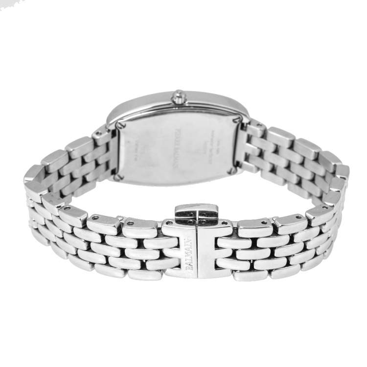 Pre Owned Balmain Silver Stainless Steel Diamond Arcade B1715.33.84 Women's Wristwatch 24 mm