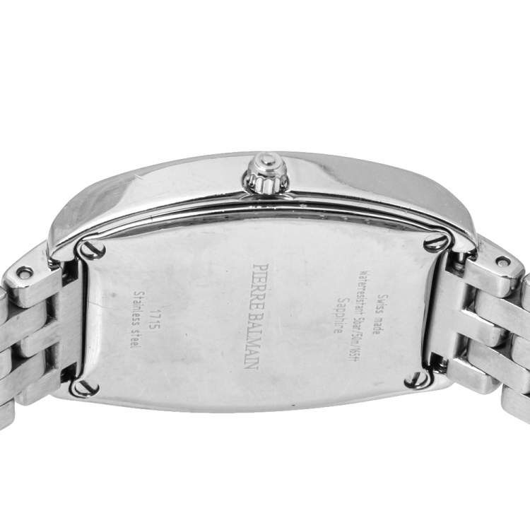 Pre Owned Balmain Silver Stainless Steel Diamond Arcade B1715.33.84 Women's Wristwatch 24 mm