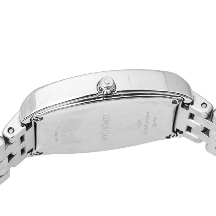Pre Owned Balmain Silver Stainless Steel Diamond Arcade B1715.33.84 Women's Wristwatch 24 mm