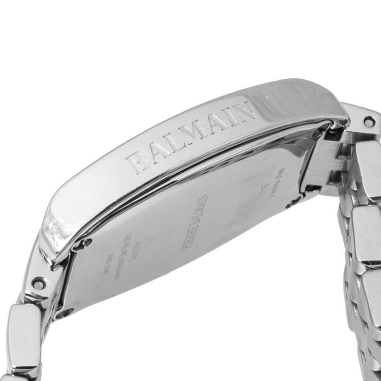 Pre Owned Balmain Silver Stainless Steel Diamond Arcade B1715.33.84 Women's Wristwatch 24 mm