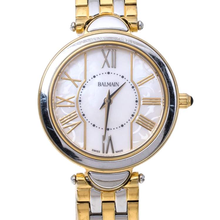 Pre Owned Balmain MOP Two-Tone Stainless Steel Haute Elegance 8072 Women's Wristwatch 27 mm