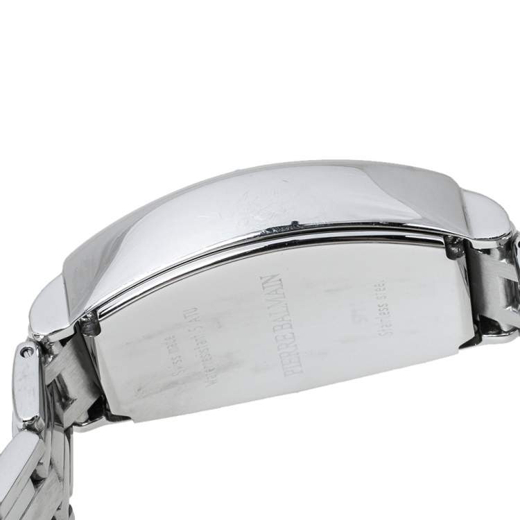 Pre Owned Balmain White Mother of Pearl Stainless Steel Arcade Chronograph Women's Wristwatch 30 mm