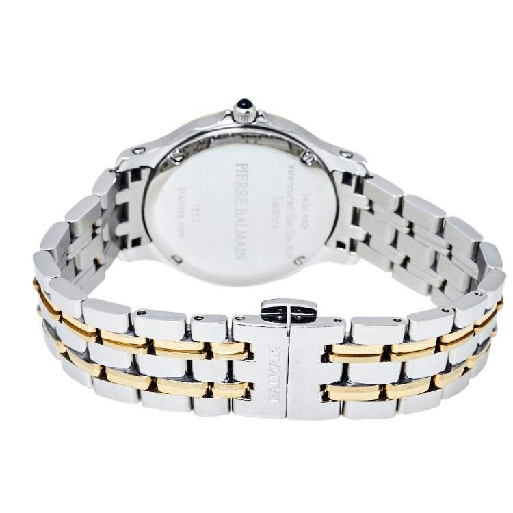 Pre Owned Balmain Silver Two-Tone Stainless Steel B1852.39.16 Women's Wristwatch 34 mm