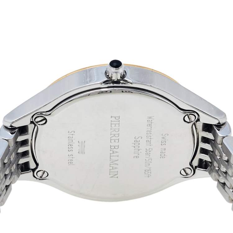 Pre Owned Balmain White Two-Tone Stainless Steel Balmain De Balmain II Mini Women's Wristwatch 29 mm