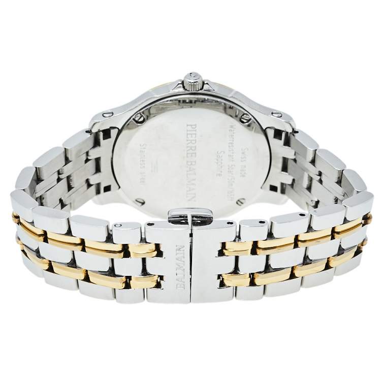 Pre Owned Balmain Silver Two-Tone Stainless Steel Classic B1852.39.16 Women's Wristwatch 34 mm