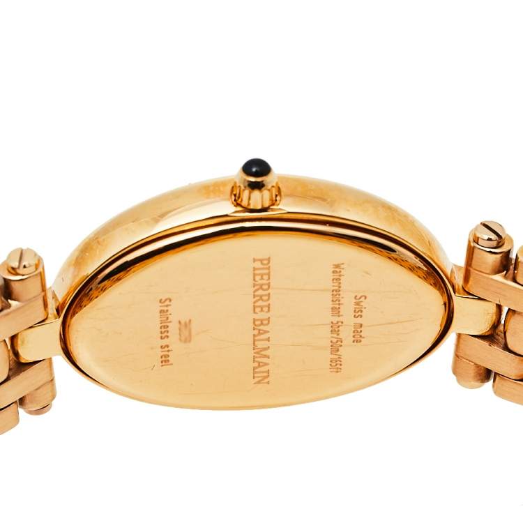 Pre Owned Balmain Mother Of Pearl Rose Gold Tone Stainless Steel B3259.3384 Women's Wristwatch 19 mm