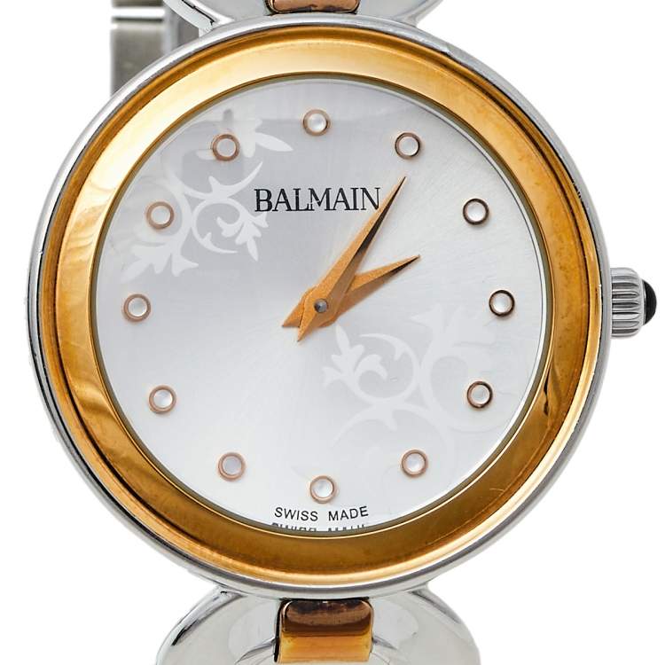 Pre Owned Balmain Silver Two-Tone Stainless Steel Madrigal Lady II 4898 Women's Wristwatch 32 mm