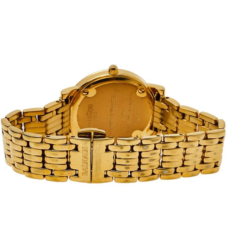 Balmain Silver Gold Tone Stainless Steel Elegance Chic 1690 Women's