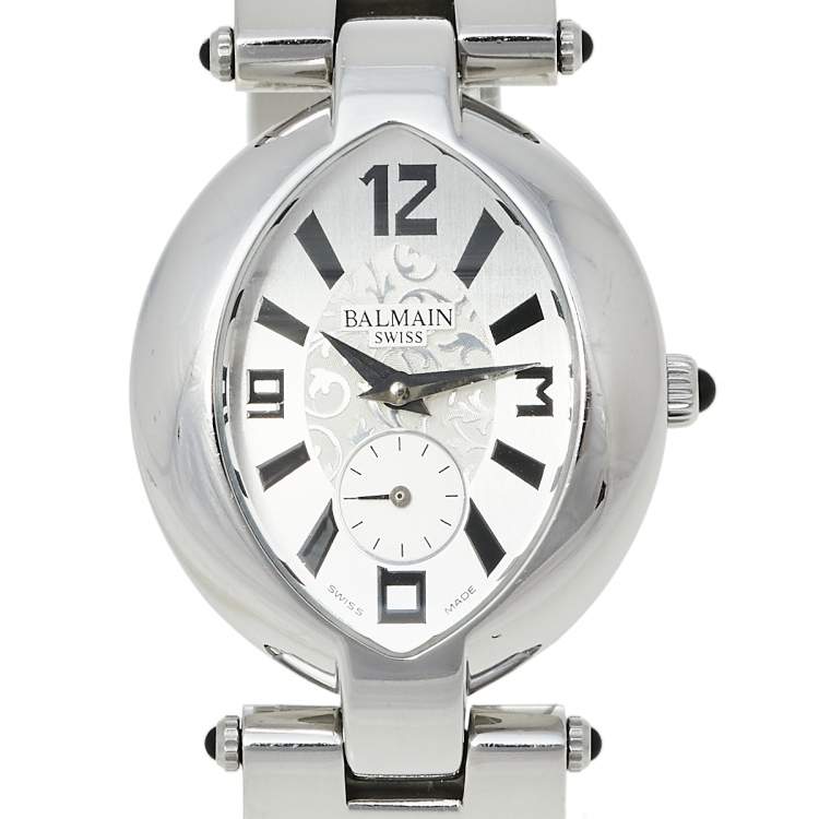 Pre Owned Balmain Silver Stainless Steel Excessive 3731 Women's Wristwatch 28 mm