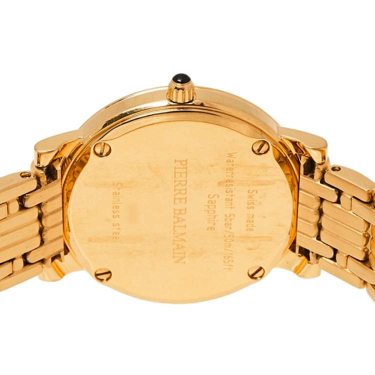 Pre Owned Balmain Silver Gold Tone Stainless Steel Elegance Chic 1690 Women's Wristwatch 29 mm
