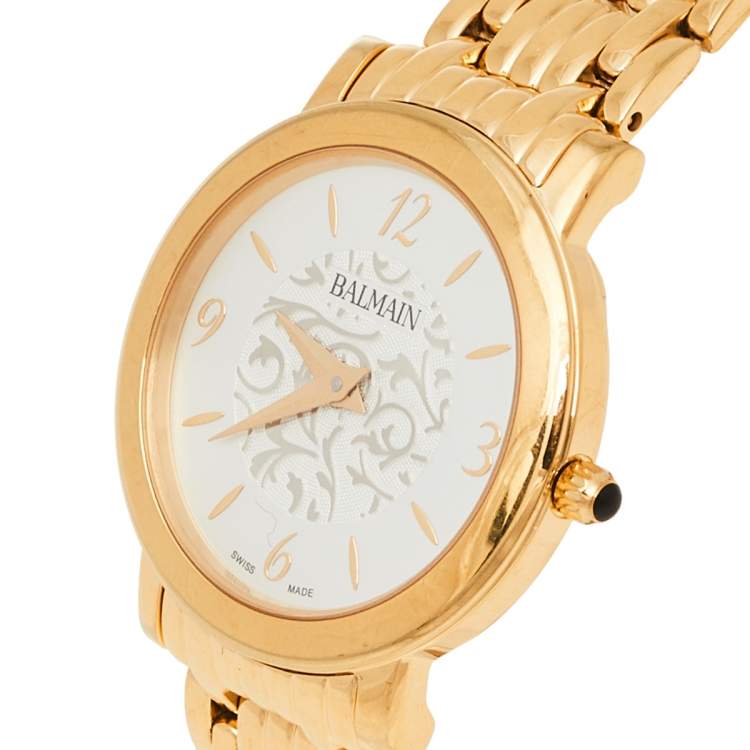 Pre Owned Balmain Silver Gold Tone Stainless Steel Elegance Chic 1690 Women's Wristwatch 29 mm