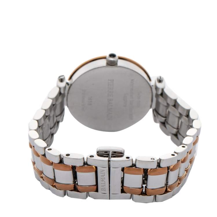 Pre Owned Balmain Silver Two-Tone Stainless Steel Bellafina Mini 1658 Women's Wristwatch 29 mm