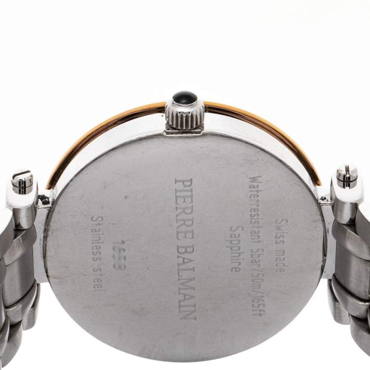 Pre Owned Balmain Silver Two-Tone Stainless Steel Bellafina Mini 1658 Women's Wristwatch 29 mm