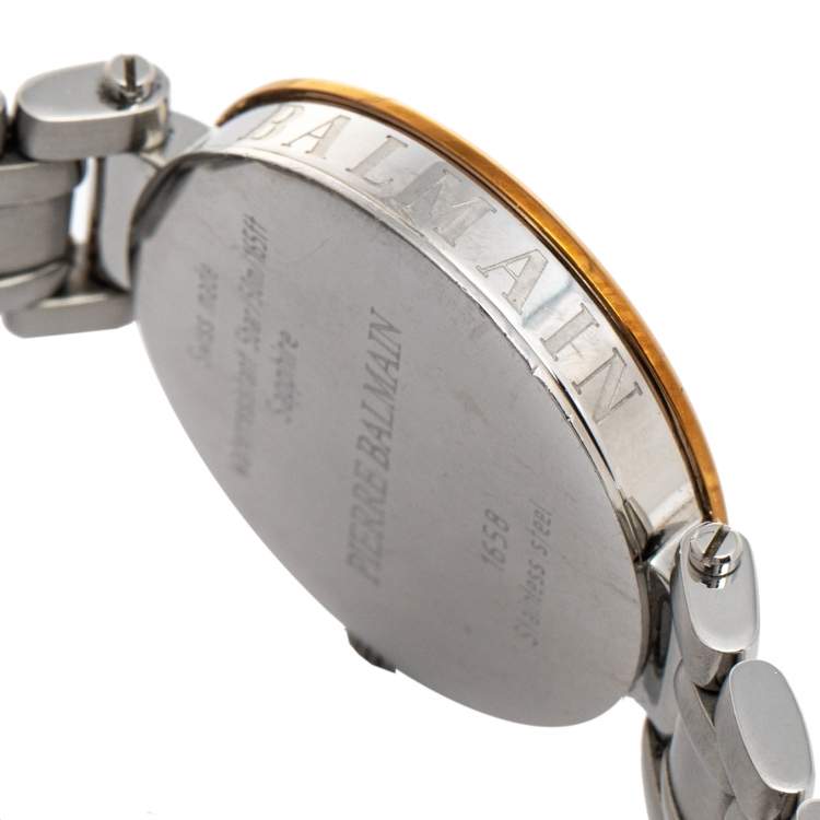 Pre Owned Balmain Silver Two-Tone Stainless Steel Bellafina Mini 1658 Women's Wristwatch 29 mm