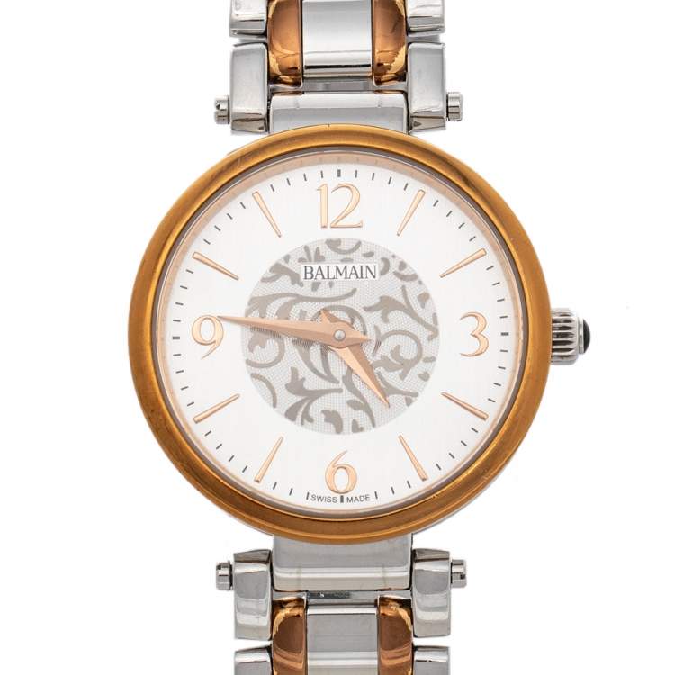 Pre Owned Balmain Silver Two-Tone Stainless Steel Bellafina Mini 1658 Women's Wristwatch 29 mm