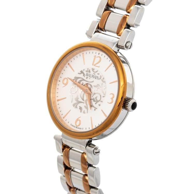 Pre Owned Balmain Silver Two-Tone Stainless Steel Bellafina Mini 1658 Women's Wristwatch 29 mm