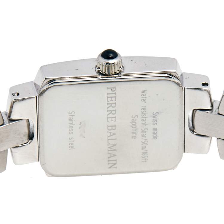 Pre Owned Balmain Mother Of Pearl Diamonds Stainless Steel Balmya B4011.33.82 Women's Wristwatch 19 mm