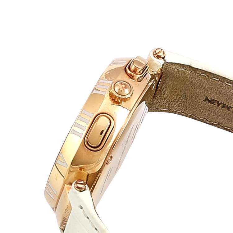 Pre Owned Balmain Mother of Pearl Rose Gold Plated Stainless Steel Leather Classica 5079 Women's Wristwatch 38 mm