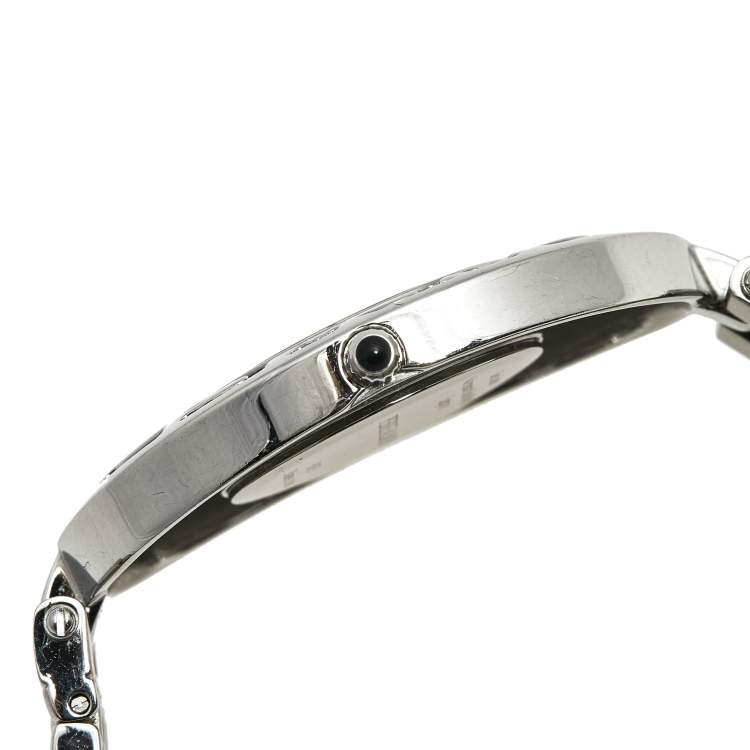 Pre Owned Balmain Mother of Pearl Stainless Steel Diamonds Arabesques Bijou 3075 Women's Wristwatch 32 mm