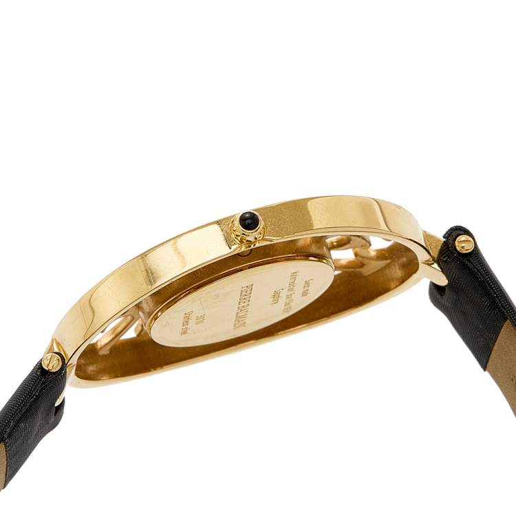 Pre Owned Balmain Mother of Pearl Yellow Gold Plated Stainless Steel Satin Arabesques 3070 Women's Wristwatch 32 mm 