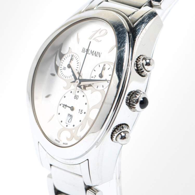 Pre Owned Balmain Silver Stainless Steel 5471 Women's Wristwatch 33 mm