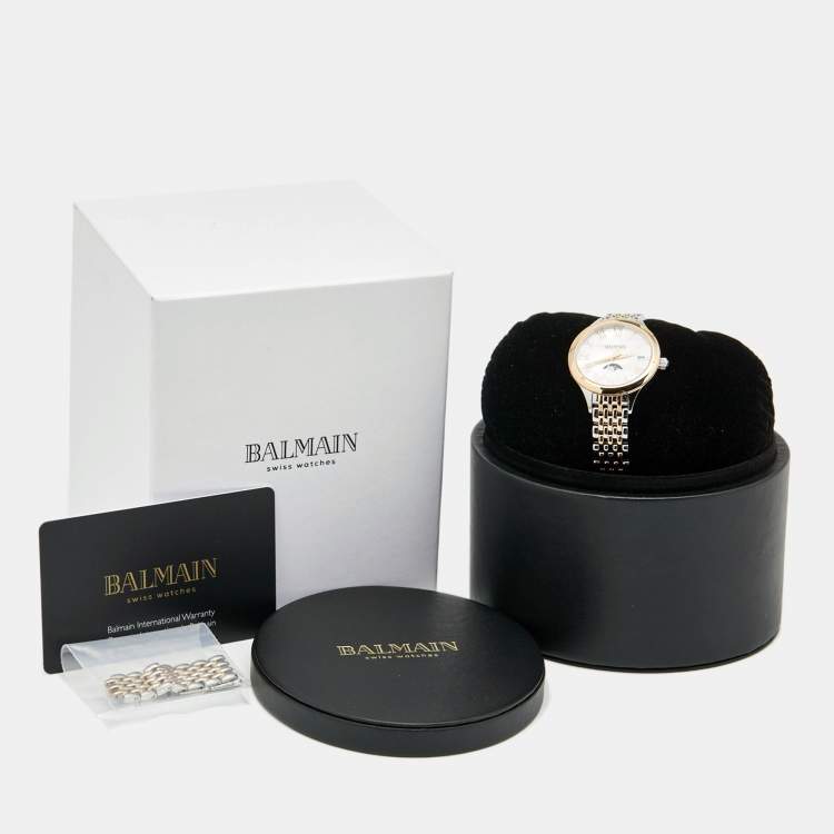 Pre Owned Balmain Mother Of Pearl Two-Tone Stainless De Balmain B.4918.33.82 Women's Wristwatch 31 mm