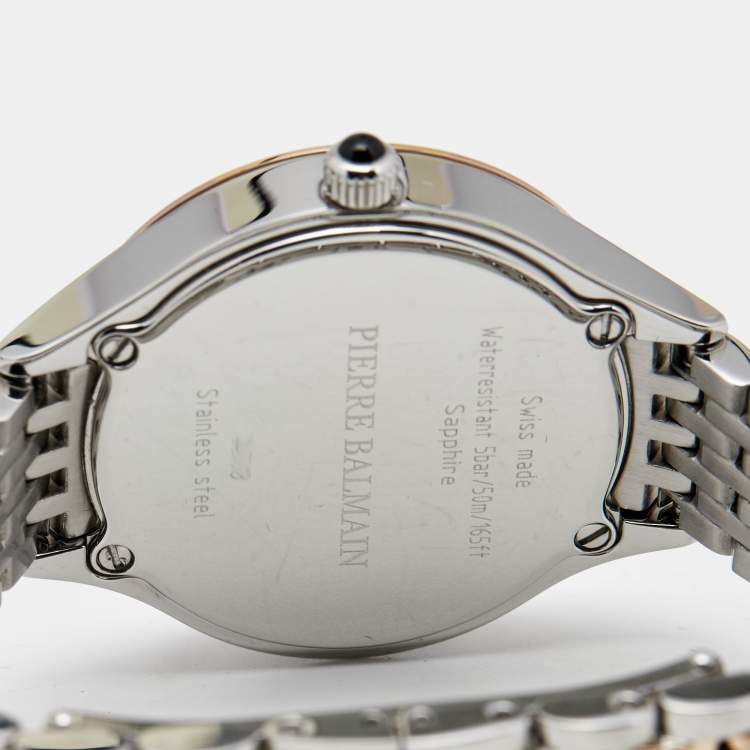 Pre Owned Balmain Mother Of Pearl Two-Tone Stainless De Balmain B.4918.33.82 Women's Wristwatch 31 mm