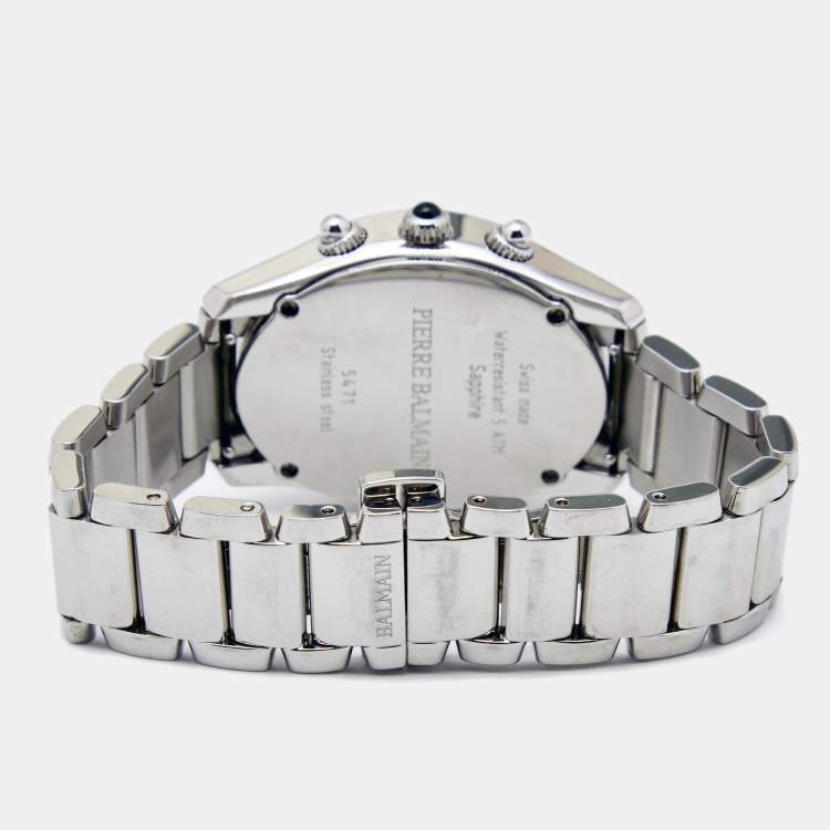 مملوكة مسبقًا Balmain Silver Stainless Steel Diamond 5471 Women's Wristwatch 33 mm